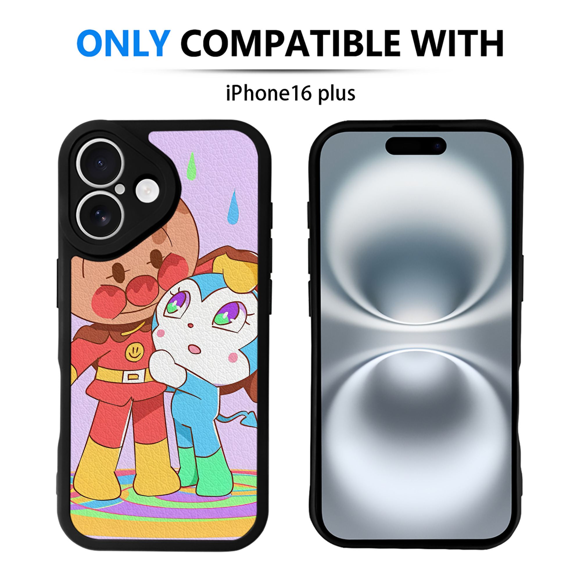 （画像用） アンパンマン Anpanman 【iPhone 16シリーズ対応】シリコンスマホケース（レザー調） 材質：シリコン